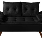Sofa Retro Bariloche 2 Lugares Revestimento Courino Pes Em Ma