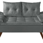 Sofa Retro Bariloche 2 Lugares Revestimento Courino Pes Em Ma