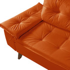 Sofa Retro Bariloche 2 Lugares Revestimento Courino Pes Em Ma