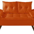 Sofa Retro Bariloche 2 Lugares Revestimento Courino Pes Em Ma