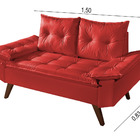 Sofa Retro Bariloche 2 Lugares Revestimento Courino Pes Em Ma