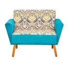 Sofá Retrô Namoradeira 2 Lugares Dora Estampado D77 Com Suede