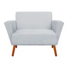 Sofá Retrô Namoradeira 2 Lugares Dora Suede Cinza Pés Palito