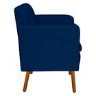 Sofá Retrô Namoradeira 2 Lugares Emília Suede Azul Marinho Pé