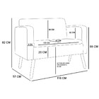 Sofá Retrô Namoradeira 2 Lugares Emília Suede Rosa Bebê Pés P