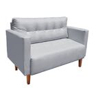Sofá Retrô Namoradeira 2 Lugares Livia Corino Cinza Pés Chanf