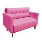 Sofá Retrô Namoradeira 2 Lugares Livia Corino Pink Pés Chanfr
