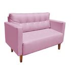 Sofá Retrô Namoradeira 2 Lugares Livia Corino Rosa Bebê Pés C