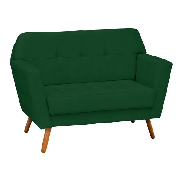 sofa retro namoradeira esmeralda suede verde d rossi