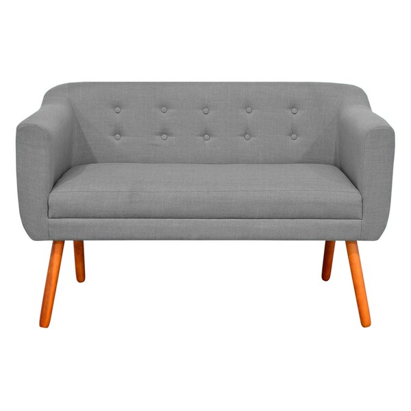 Sofá Retrô Namoradeira Julia 1 40 2 Lugares Linho Cinza A26 P