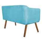 Sofá Retrô Namoradeira Julia 2 Lugares Suede Azul Turquesa Co