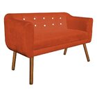Sofá Retrô Namoradeira Julia 2 Lugares Suede Laranja Com Stra