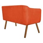 Sofá Retrô Namoradeira Julia 2 Lugares Suede Laranja Com Stra
