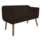 Sofá Retrô Namoradeira Julia 2 Lugares Suede Marrom – D'rossi