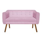 Sofá Retrô Namoradeira Julia 2 Lugares Suede Rosa Bebê – D'ro