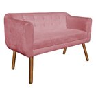 Sofá Retrô Namoradeira Julia 2 Lugares Suede Rose – D'rossi