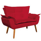Sofá Retrô Namoradeira Opala Suede Vermelho – D'rossi