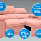 Sofá Ripley 1,70m Assento Retrátil E Reclinável Velosuede Ros