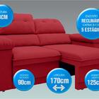 Sofá Ripley 1,70m Assento Retrátil E Reclinável Velosuede Ver