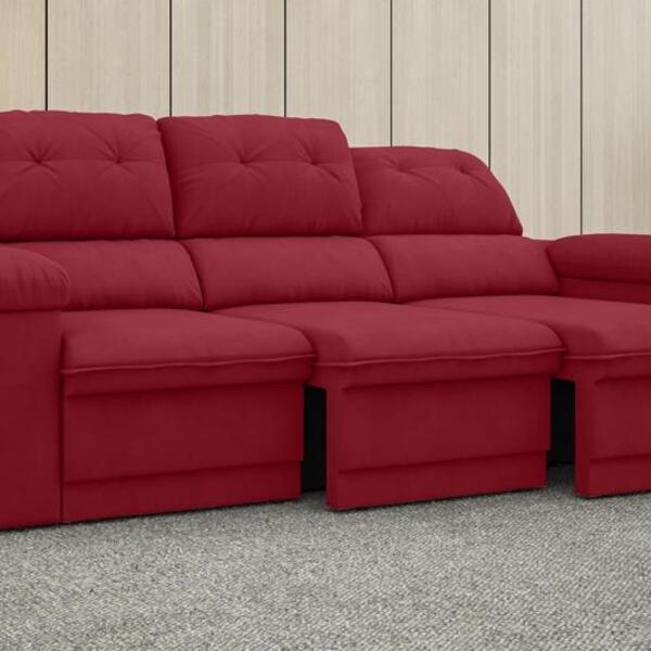 Sofá Ripley 1,70m Assento Retrátil E Reclinável Velosuede Ver