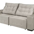Sofá Roma 2,50m Retrátil E Reclinável 4 Lugares Bege Olm