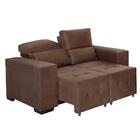 Sofá Rússia Retrátil E Reclinável 1,50mts Suede Pluma Café