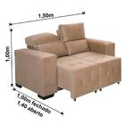 Sofá Rússia Retrátil E Reclinável 1,50mts Suede Pluma Castor