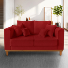 Sofá Rustico Viena 02 Lugares Para Recepção Suede Vermelho -