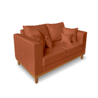 Sofá Rustico Viena 02 Lugares Para Sala De Estar Suede Terrac