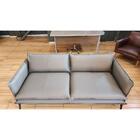 Sofá Sala 2 Lug Dijon 2m Couro Legítimo Cimento Pés Em Ferro