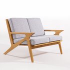 Sofá Sala 2 Lugares 117cm X 85cm X Oslo Verniz Mel/cinza