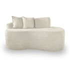 Sofá Sala De Espera Curvo 2 Lugares Bouclé Off White