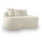 Sofá Sala De Espera Curvo 2 Lugares Bouclé Off White