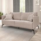 Sofa Sala De Estar Liv 2 Lugares Pes Aço Linho 231 Ezz