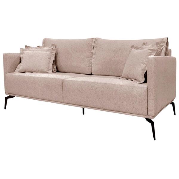 Sofa Sala De Estar Liv 2 Lugares Pes Aço Linho 231 Ezz