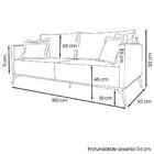 Sofa Sala De Estar Liv 2 Lugares Pes Aço Linho 232 Ezz