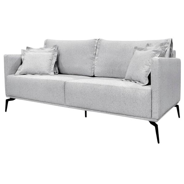 Sofa Sala De Estar Liv 2 Lugares Pes Aço Linho 232 Ezz