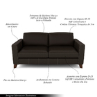 Sofá Sala De Estar Living 3 Lugares 200cm Presley Pés Madeira