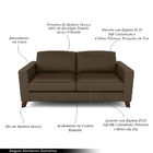 Sofá Sala De Estar Living 3 Lugares 200cm Presley Pés Madeira