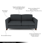 Sofá Sala De Estar Living 3 Lugares 200cm Presley Pés Madeira