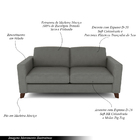 Sofá Sala De Estar Living 3 Lugares 200cm Presley Pés Madeira