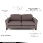 Sofá Sala De Estar Living 3 Lugares 220cm Presley Pés Madeira