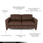 Sofá Sala De Estar Living 3 Lugares 220cm Presley Pés Madeira