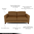 Sofá Sala De Estar Living 3 Lugares 240cm Presley Pés Madeira