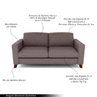 Sofá Sala De Estar Living 3 Lugares 260cm Presley Pés Madeira