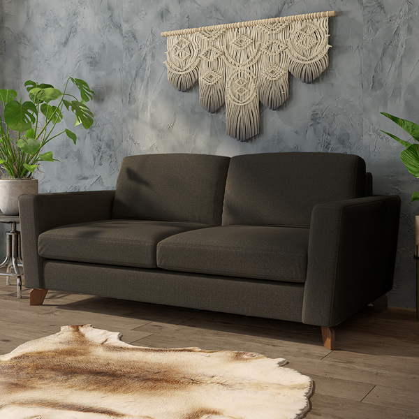 Sofá Sala De Estar Living 3 Lugares 260cm Presley Pés Madeira