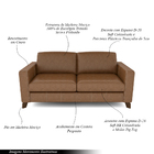 Sofá Sala De Estar Living 3 Lugares 260cm Presley Pés Madeira