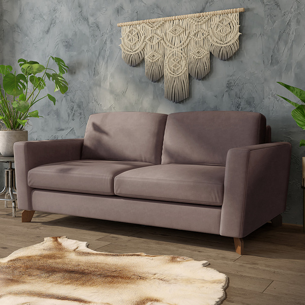 Sofá Sala De Estar Living 3 Lugares 280cm Presley Pés Madeira