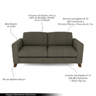 Sofá Sala De Estar Living 3 Lugares 280cm Presley Pés Madeira