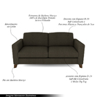 Sofá Sala De Estar Living 3 Lugares 280cm Presley Pés Madeira